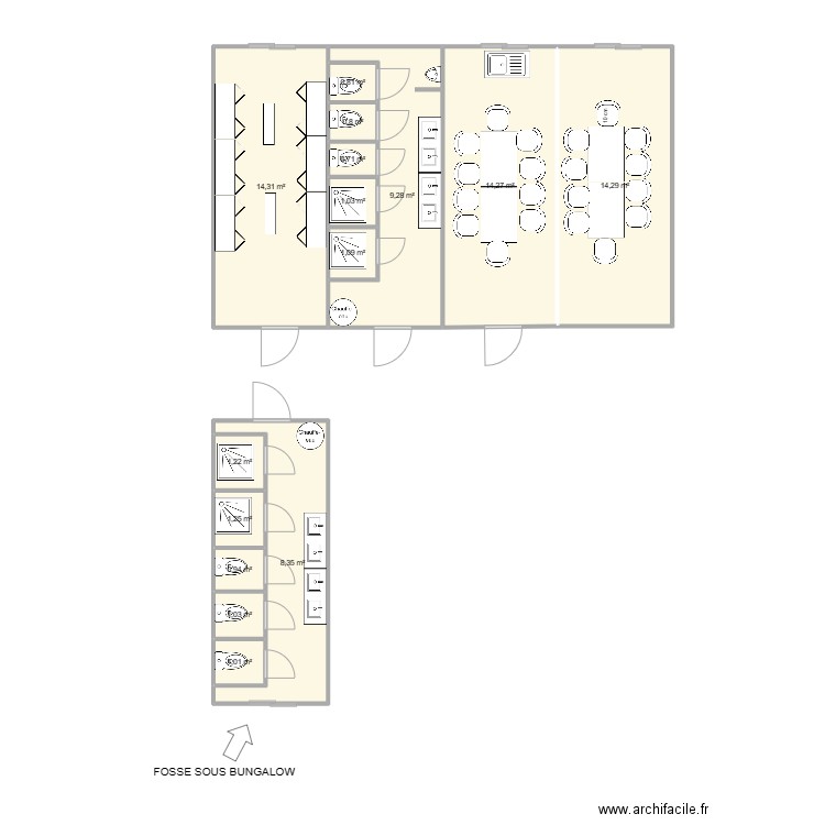 JC LOGISTIQUE PIERRE BENITE. Plan de 15 pièces et 70 m2