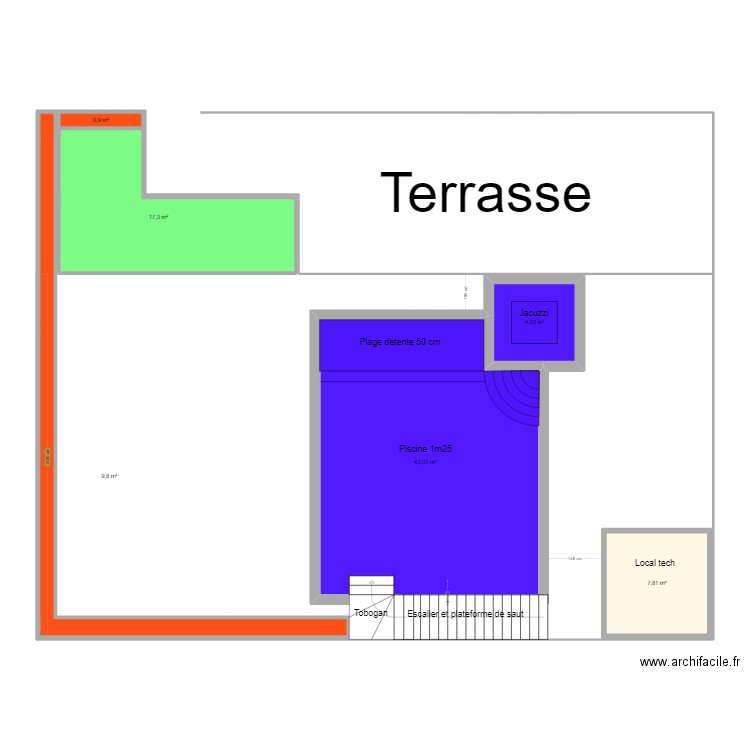 Maison Portes. Plan de 6 pièces et 84 m2