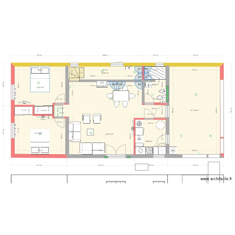 Casa Rustica 2. Plan de 7 pièces et 103 m2