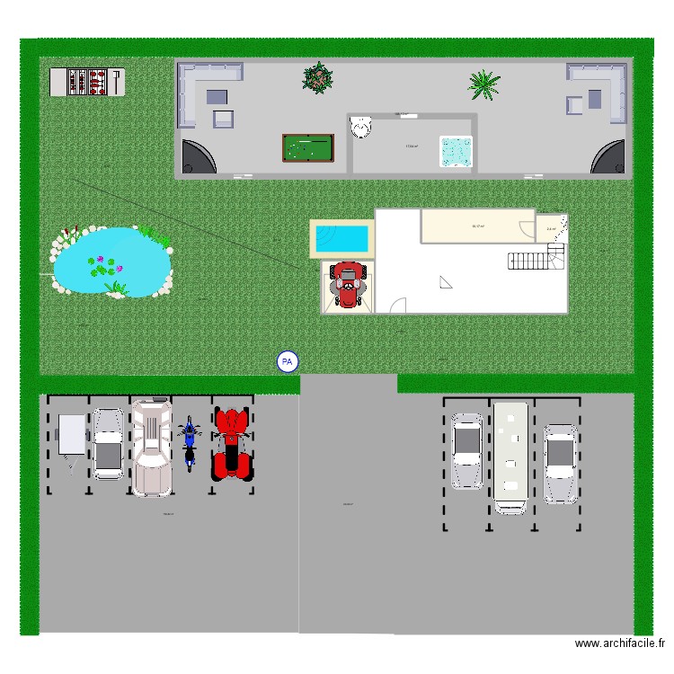 maison imaginaire. Plan de 5 pièces et 145 m2