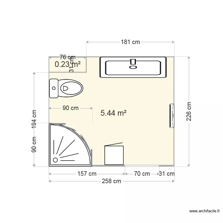 SALLE DE BAIN. Plan de SALLE DE BAIN. Plan de