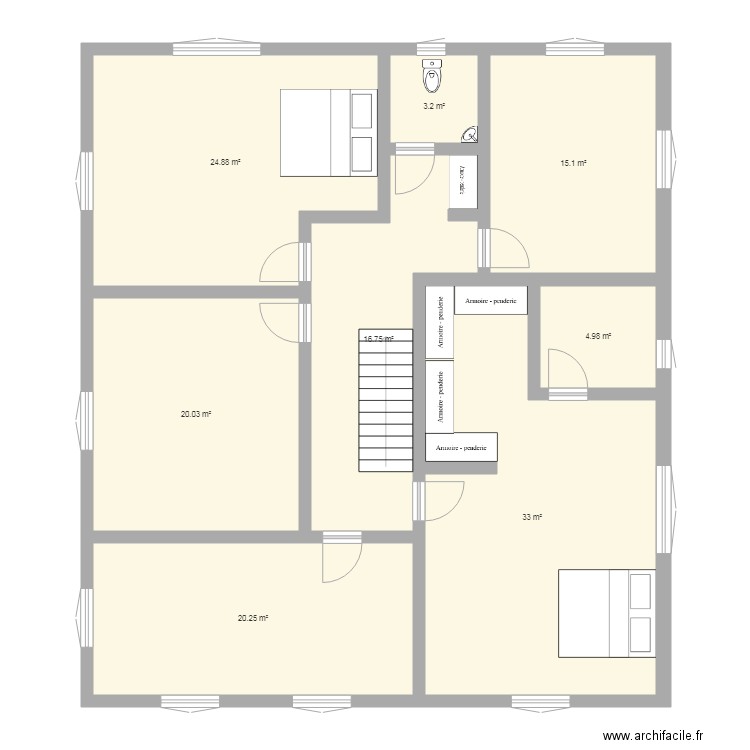 Maison Paris étage 01. Plan de 0 pièce et 0 m2