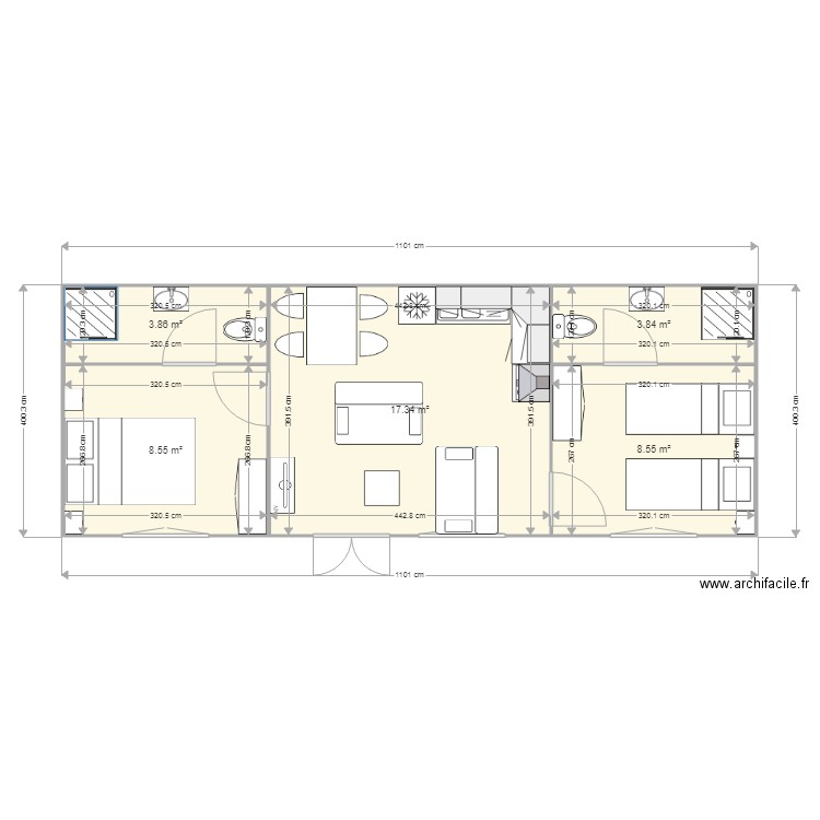 MON MODELE 4X11M. Plan de 0 pièce et 0 m2