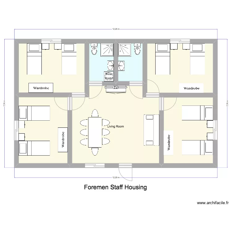 Senior staff housing. Plan de 