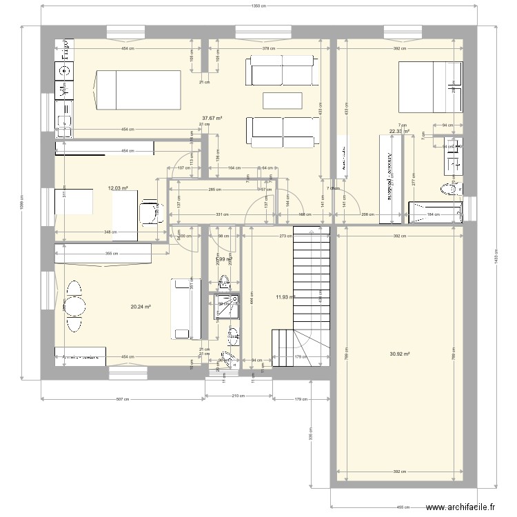 Projet appartement AIX. Plan de 0 pièce et 0 m2
