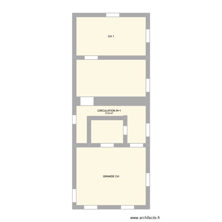 R+1 ORLIENAS. Plan de 4 pièces et 56 m2