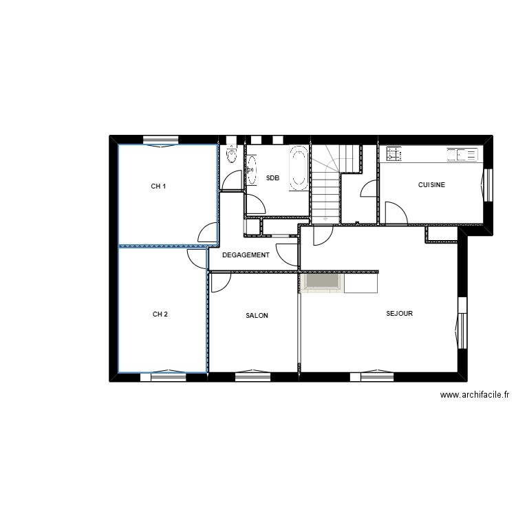 POLI ETAGE EXISTANT. Plan de 0 pièce et 0 m2