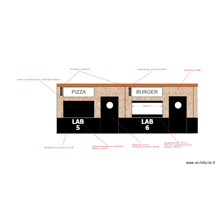 FACADE LAB OSB. Plan de 0 pièce et 0 m2