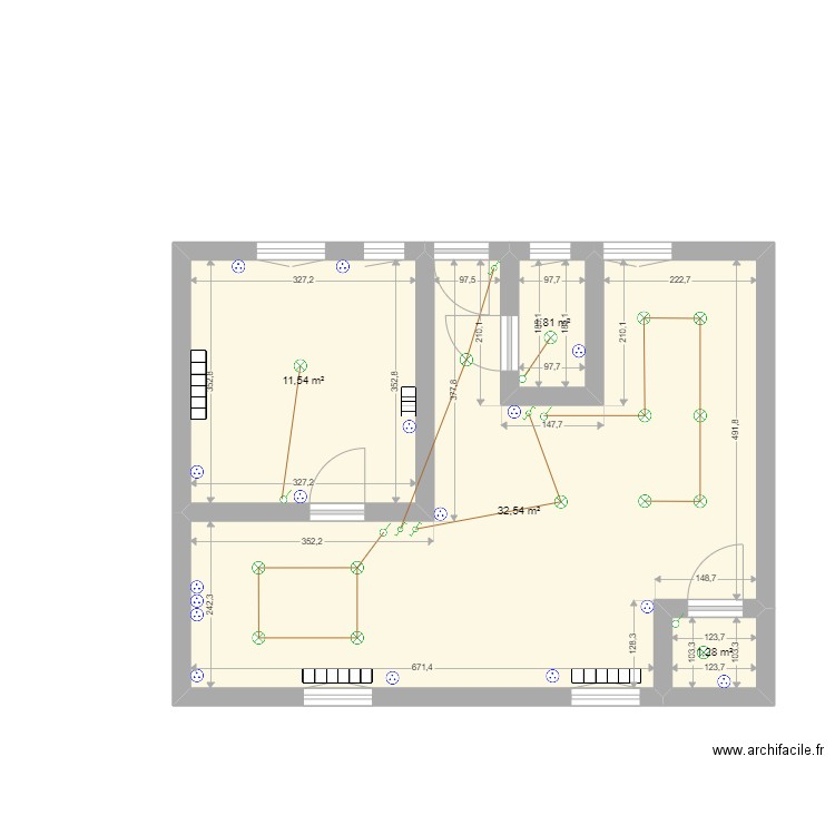 TITI UG. Plan de 4 pièces et 47 m2