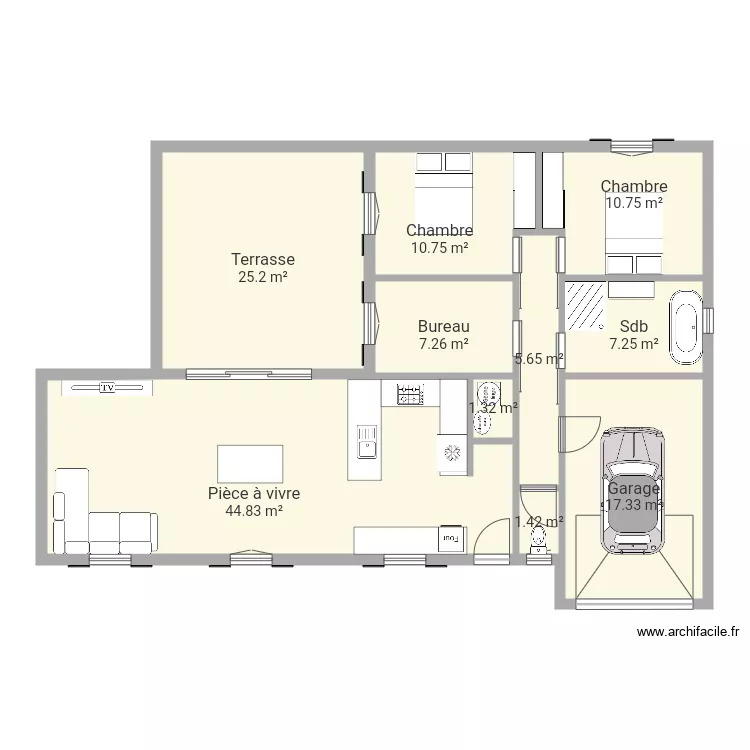 Maison t4 90m2 top top. Plan de Maison t4 90m2 top top. Plan de