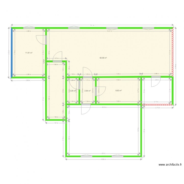 bonomie amor 1 T1 1 T2. Plan de 0 pièce et 0 m2