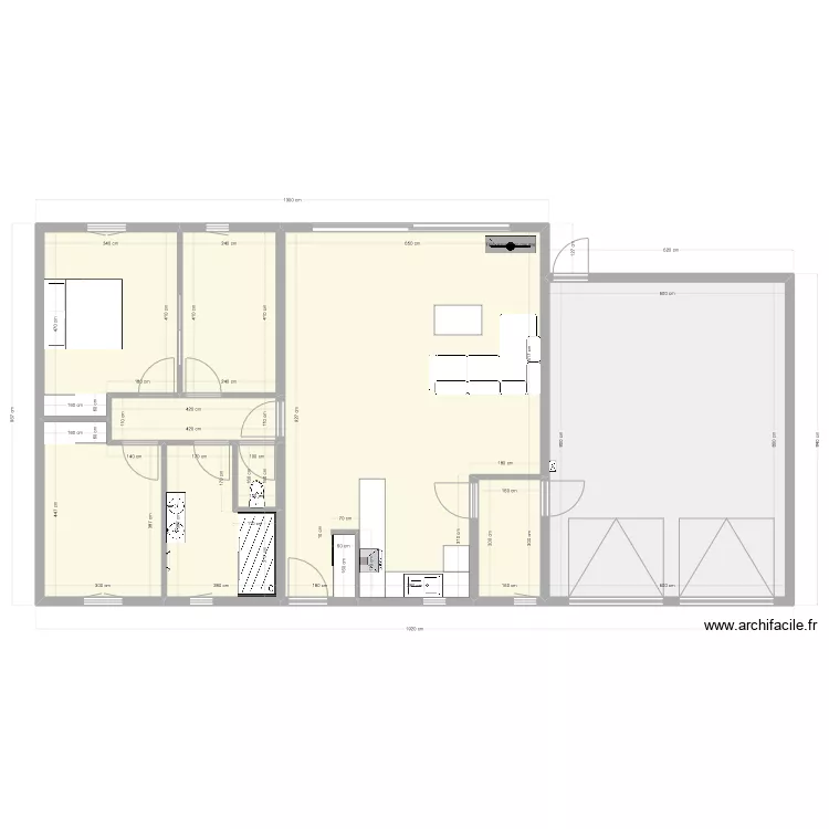 Mimi Paradise avec les meubles. Plan de 