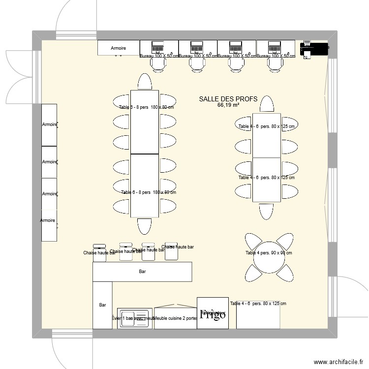 SALLE DES PROFS. Plan de 0 pièce et 0 m2
