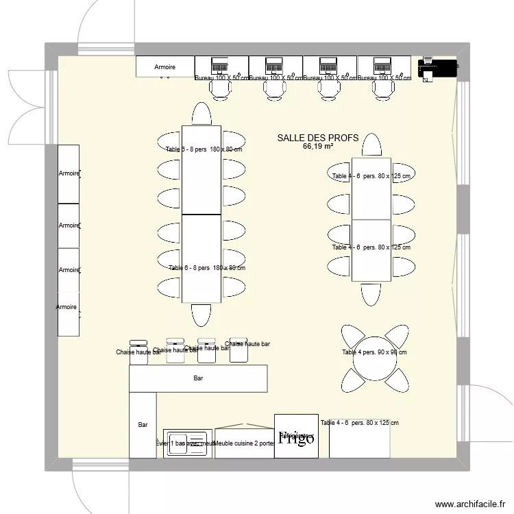 SALLE DES PROFS. Plan de 