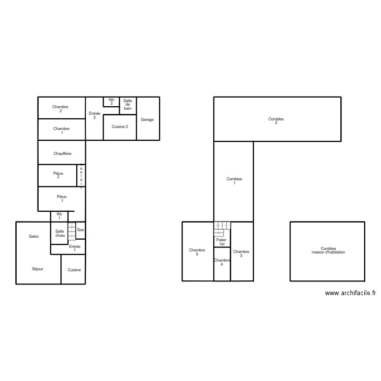 PLOMEUR STEPHAN. Plan de 17 pièces et 66 m2