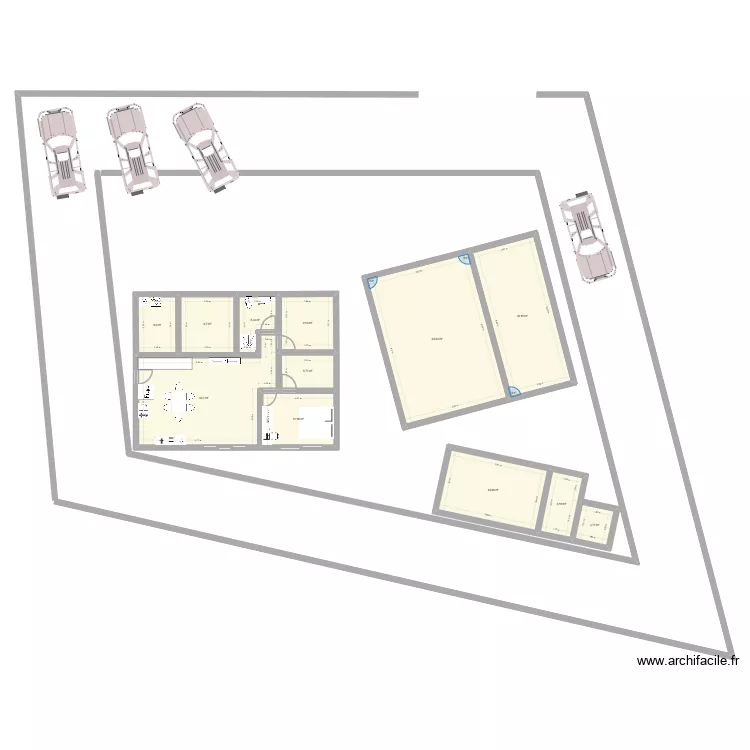 F2 et studio 2. Plan de 12  et 195 m²