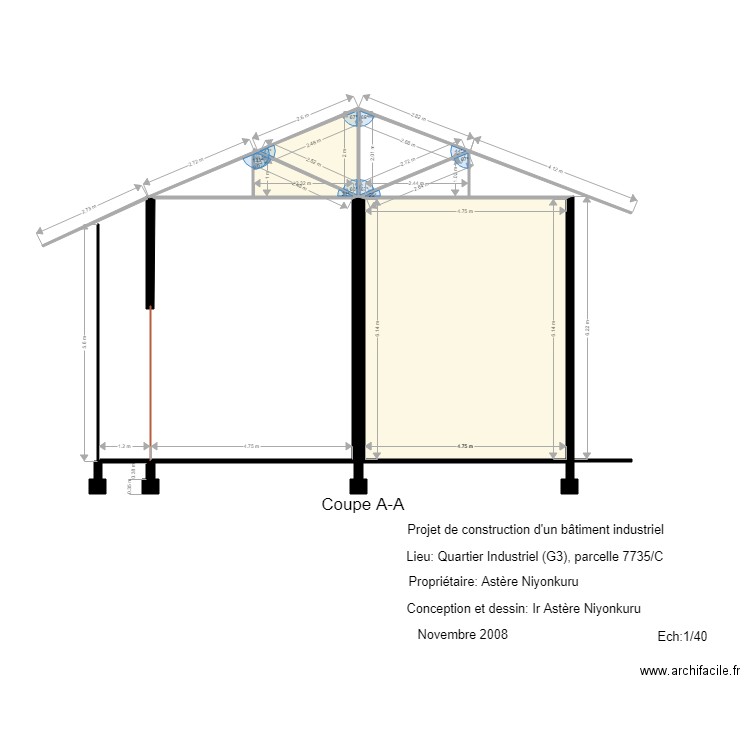 coupe AA q10. Plan de 0 pièce et 0 m2