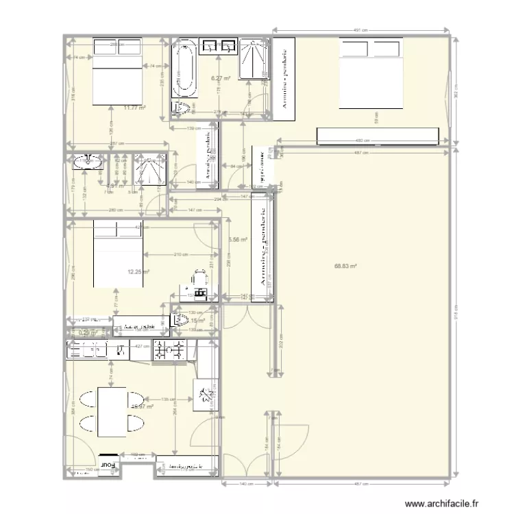 COULOIR A MOD. Plan de 