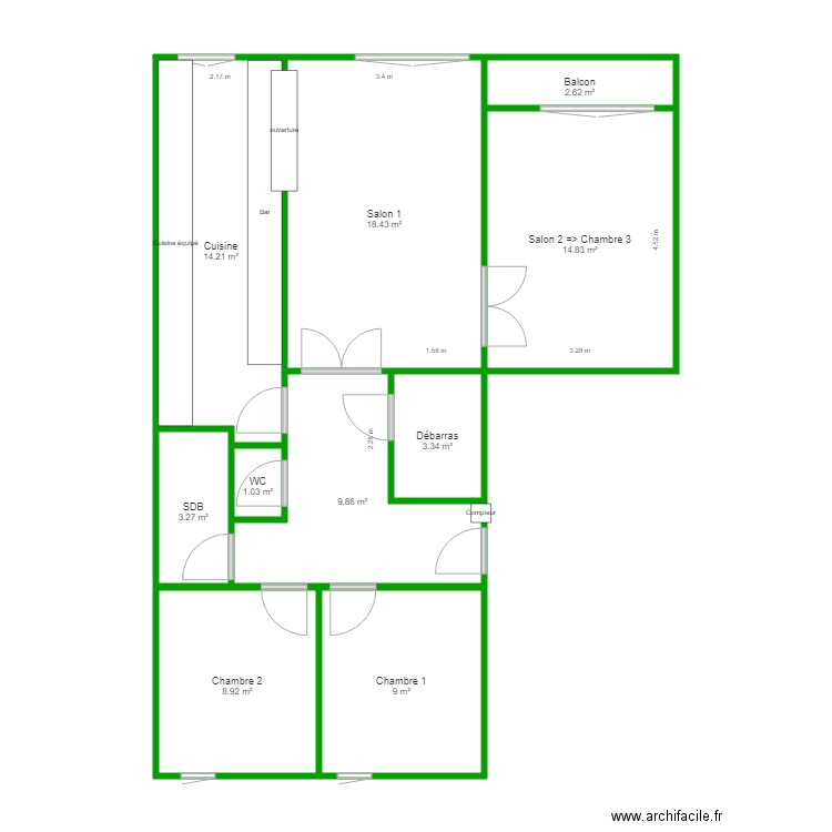 Hermitage 5personnes. Plan de 0 pièce et 0 m2