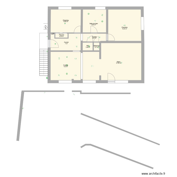 Appart étage Huy. Plan de 0 pièce et 0 m2