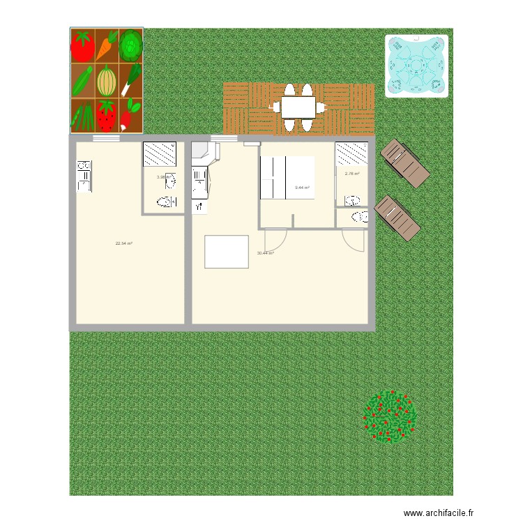 MENNEVILLLE. Plan de 0 pièce et 0 m2