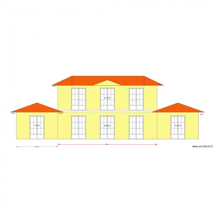 Facade Maison V1. Plan de 0 pièce et 0 m2