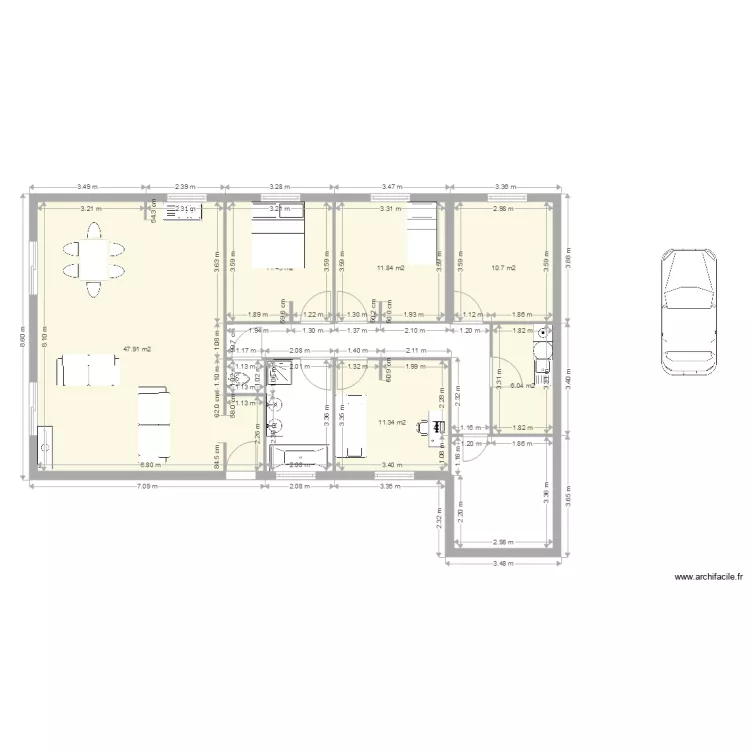 Maison Beaufs. Plan de 