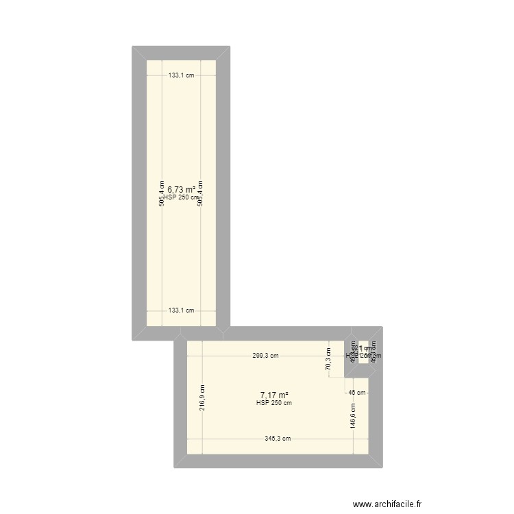 Maman. Plan de 3 pièces et 14 m2