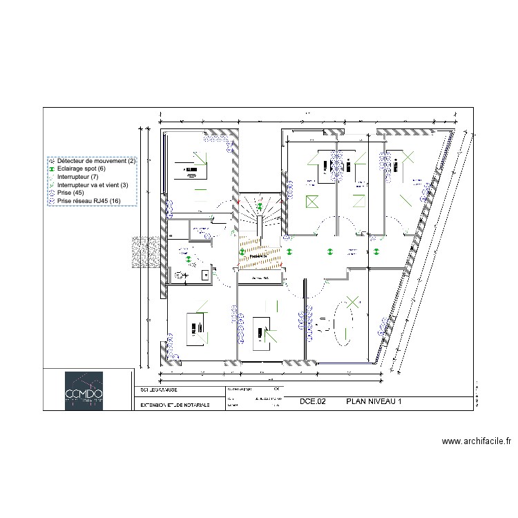 PLAN EXTENSION NOTAIRE R+1. Plan de 0 pièce et 0 m2