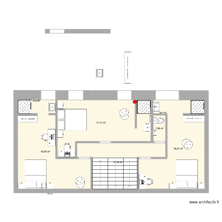 Plan La Villa Zen - 1EME V1. Plan de 5 pièces et 66 m2