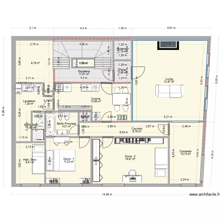 Salguero piso 7&ordm; v2. Plan de 
