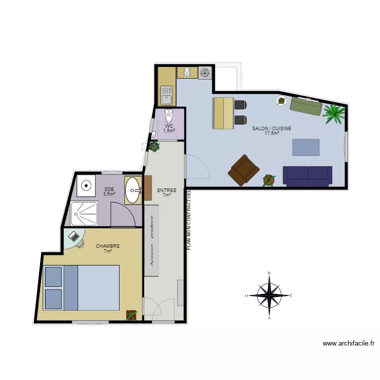 73 CLICHY 3EME. Plan de 