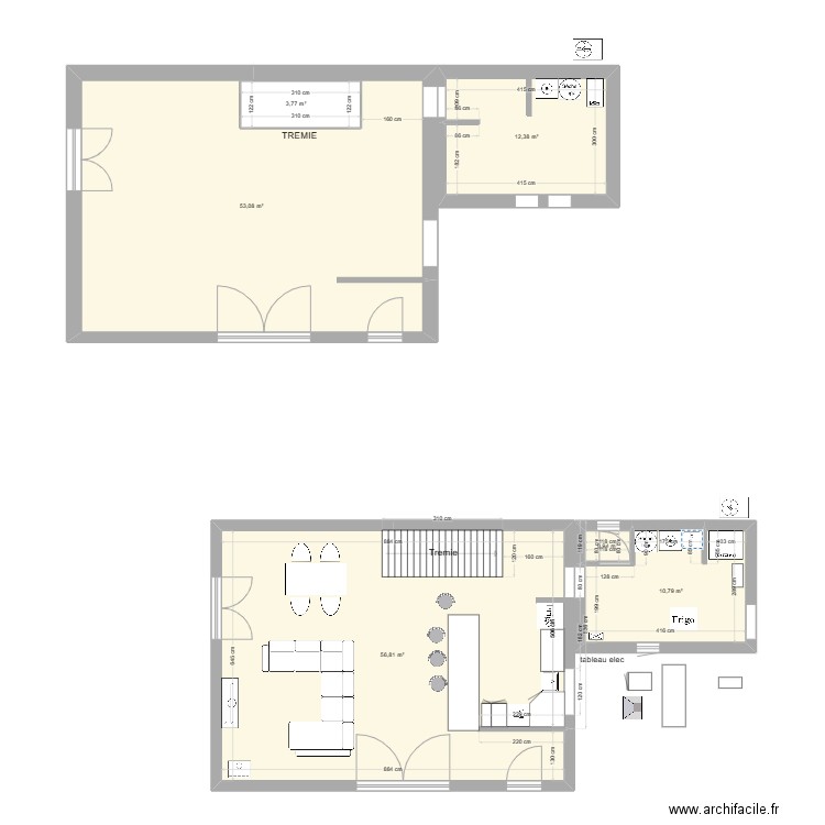 plan  rdc. Plan de 6 pièces et 142 m2