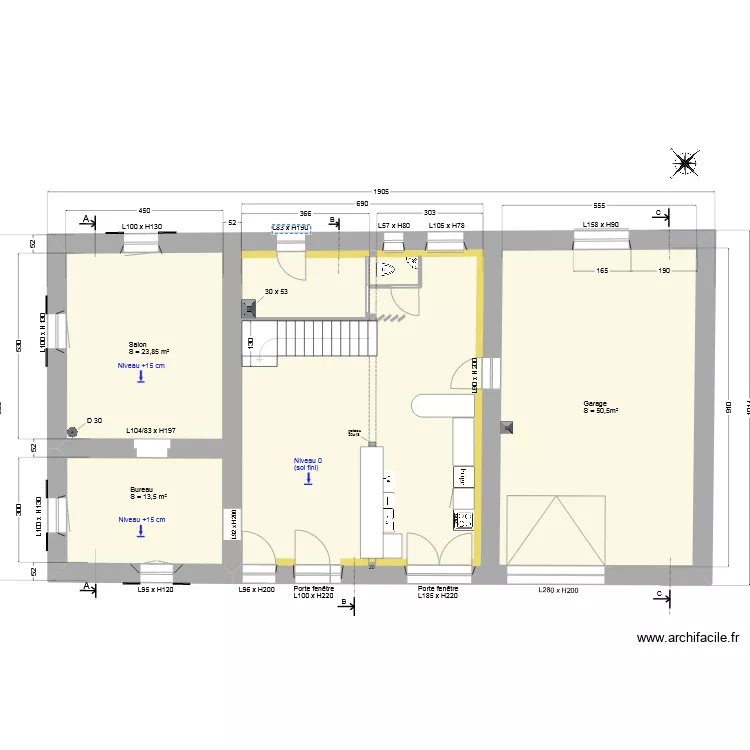 RDC_V6 apr&egrave;s travaux. Plan de 