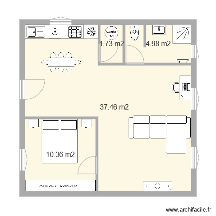 plan maison 8x8