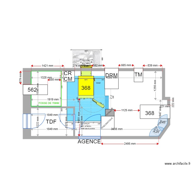 plan de masse existant  CORDERIE 368 1368RDC11175. Plan de 2 pièces et 16 m2