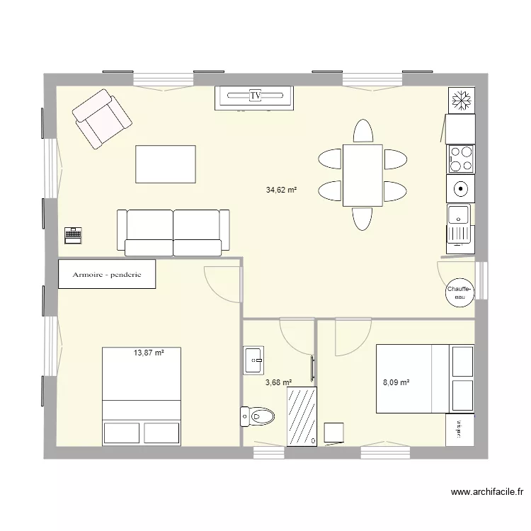 plan villefranche grand sejour meubl&eacute;. Plan de 
