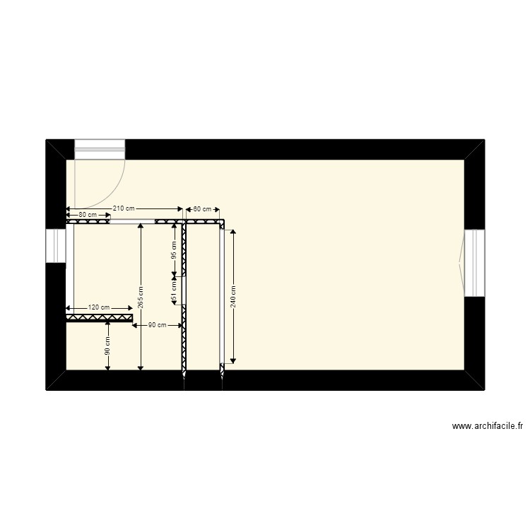 BADIE SDB COTE CLOISONS. Plan de 0 pièce et 0 m2