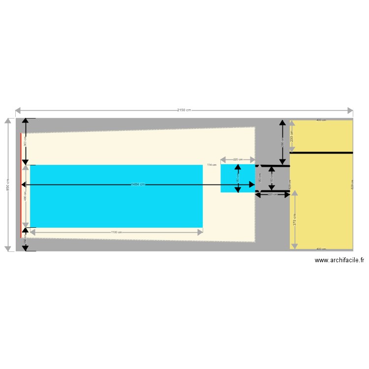 cote. Plan de 1 pièce et 103 m2