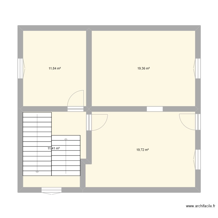 bruyere sous sol. Plan de 4 pièces et 62 m2