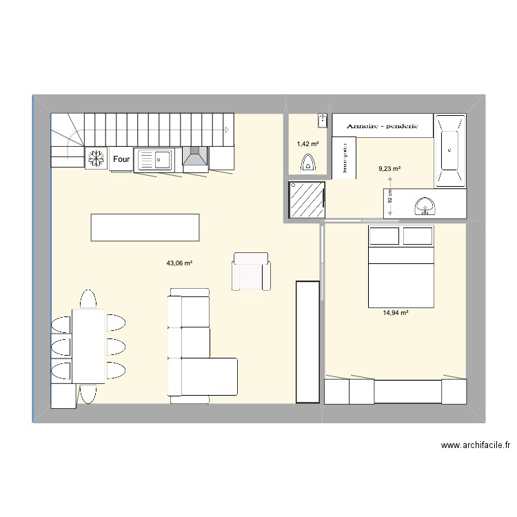 NewTac RDJ 2. Plan de 4 pièces et 69 m2