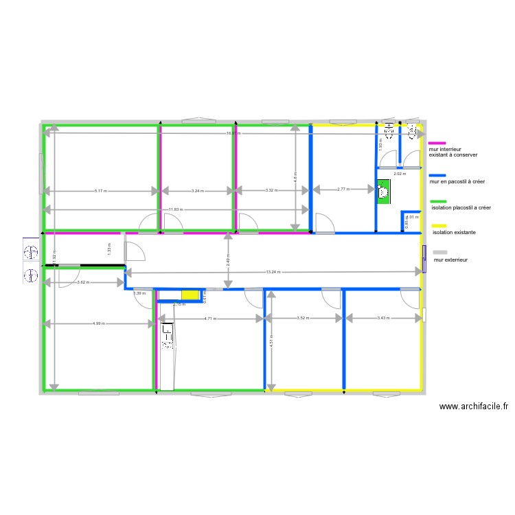 ISOLATION 1 ER ETAGE DE 01 novembre 2019. Plan de 0 pièce et 0 m2