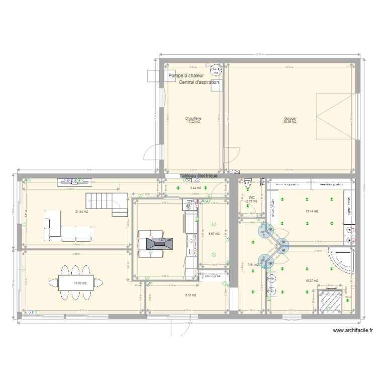  projet maison surface. Plan de 0 pièce et 0 m2