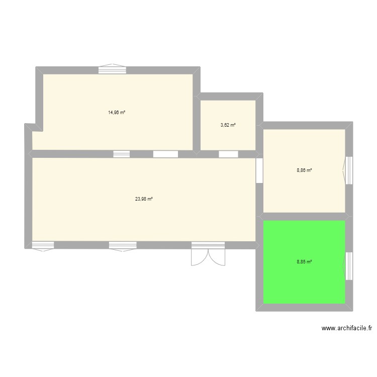 Djerba 2023 V2. Plan de 5 pièces et 60 m2