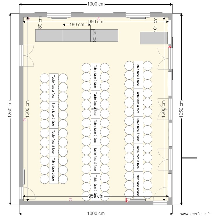 salle1. Plan de 1 pièce et 114 m2