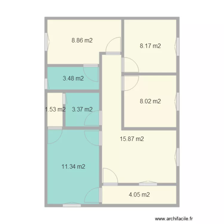 MAISON 3 CHAMBRES SUR 70M. Plan de 