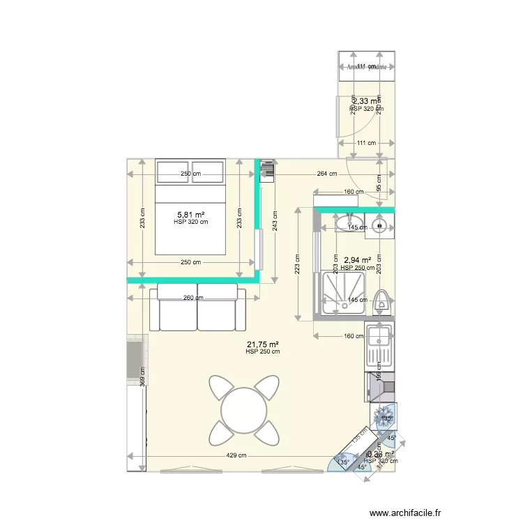 STudio Rochefort 2. Plan de 