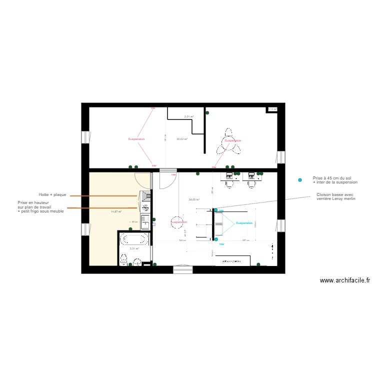 Ellec claude monet. Plan de 28 pièces et 276 m2