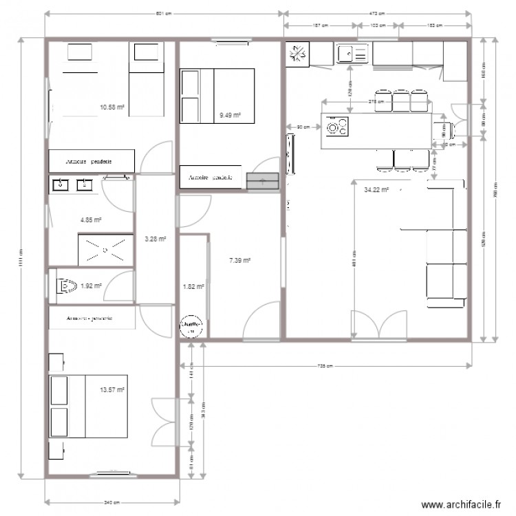 PLAN EXISTANT. Plan de 0 pièce et 0 m2