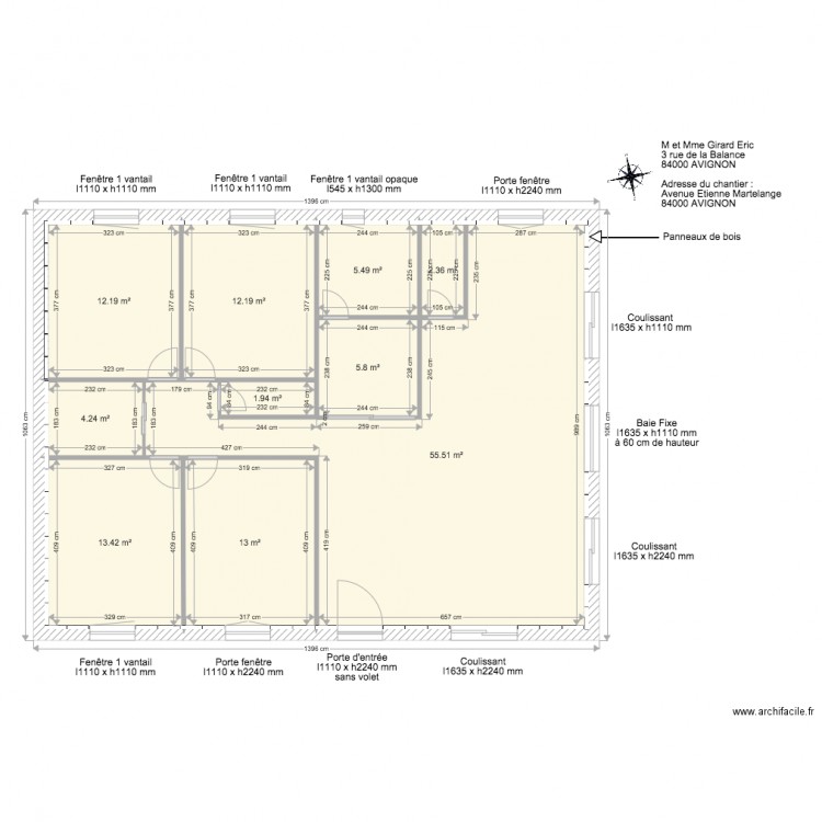 PLAN MAISON panneaux de bois. Plan de 0 pièce et 0 m2